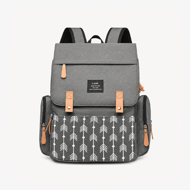 6687 - MOCHILA PAÑALERA PLOMO