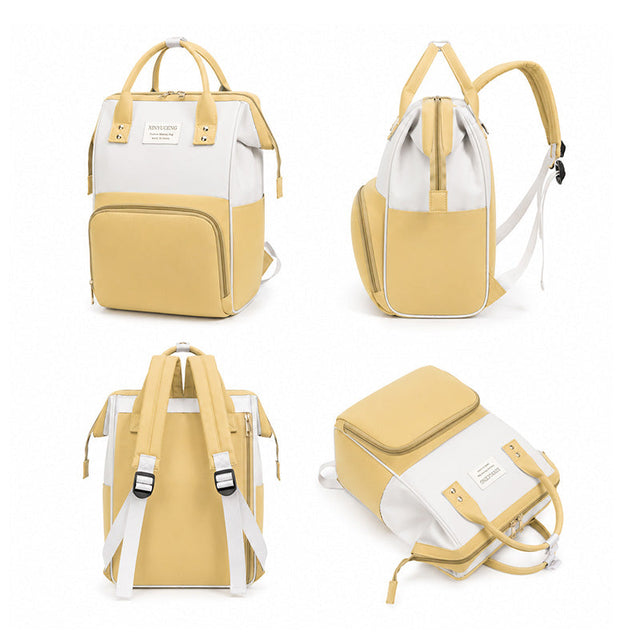 808 - MOCHILA PAÑALERA MOSTAZA