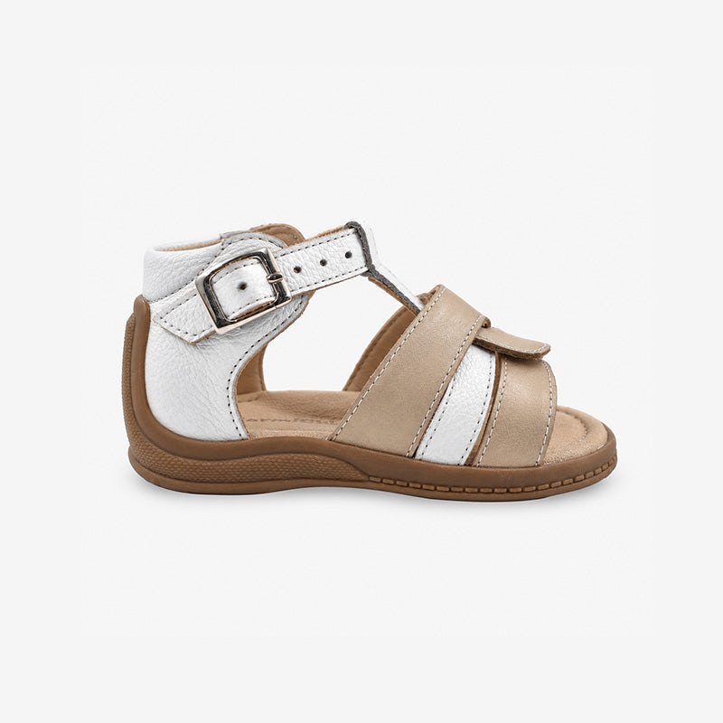 SANDALIA PIBE SARAI BLANCO DORADO