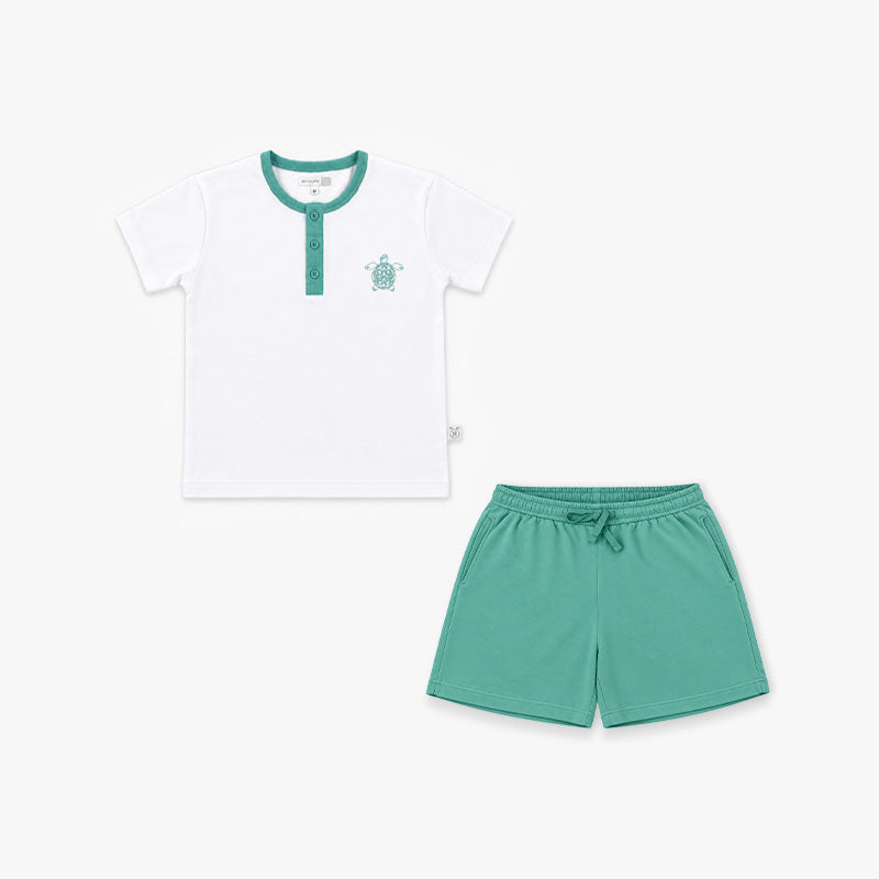 PIJAMA ALG MC PAPÁ MAR VERDE CEMENTO