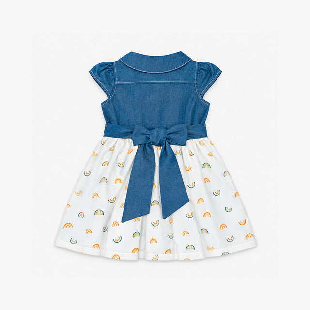 VESTIDO MC EDITH AZUL/ CRUDO