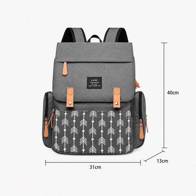 6687 - MOCHILA PAÑALERA PLOMO