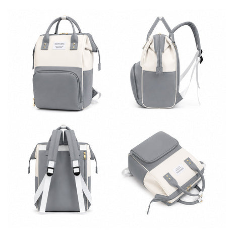 808 - MOCHILA PAÑALERA PLOMO