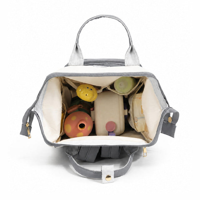 808 - MOCHILA PAÑALERA PLOMO