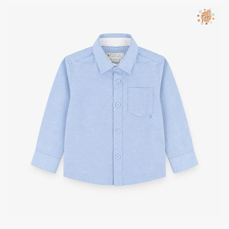 CAMISA ML OXFORD CELESTE