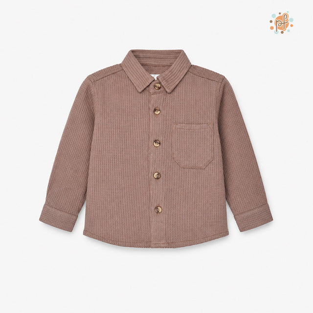 CAMISA ML WAFER GUILLE CAMEL