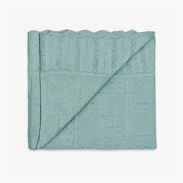 COLCHA DE HILO RISUEÑO VERDE CEMENTO