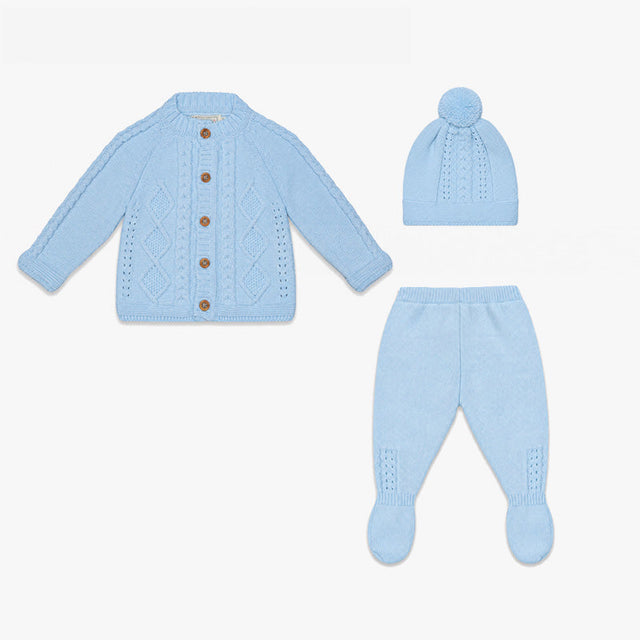 CONJUNTO ROMBO TEJIDO CELESTE