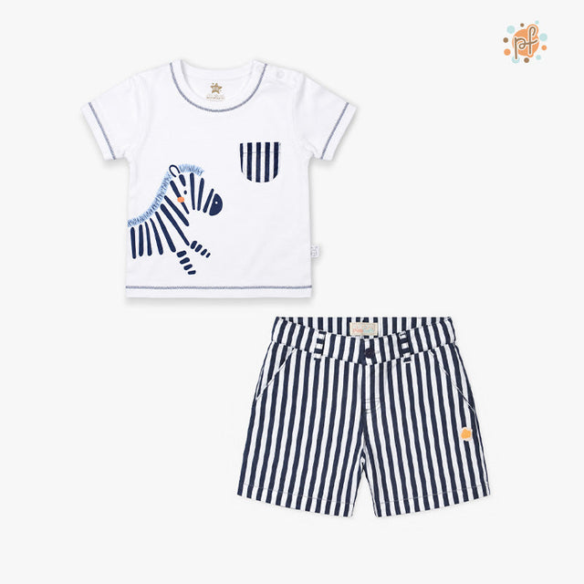 CONJUNTO SHORT RAYAS CEBRITA AZUL MARINO
