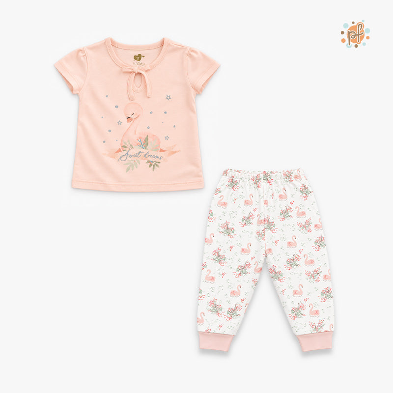 PIJAMA NIÑA CISNE MELON