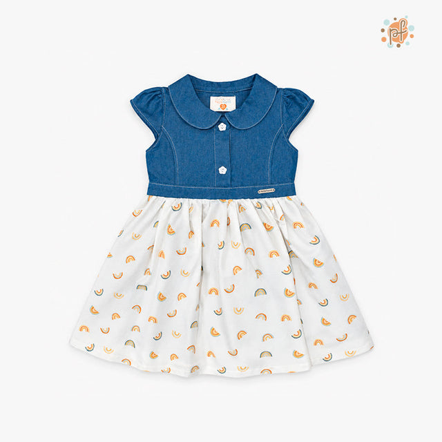 VESTIDO MC EDITH AZUL/ CRUDO