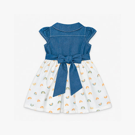 VESTIDO MC EDITH AZUL/ CRUDO