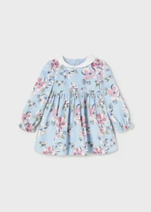 Vestido Terciopelo Estampado Celeste 2973