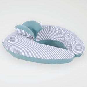 Cojin de lactancia – Verde Cemento Rayas Plomas