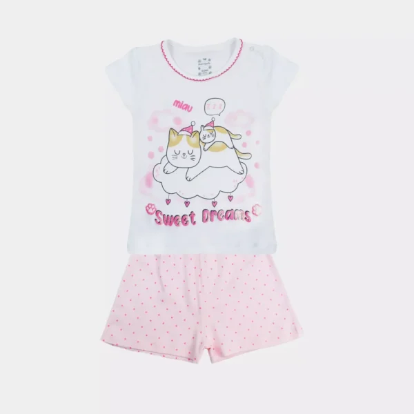 Pijama Algodón Niña Short + Polo MC Michina