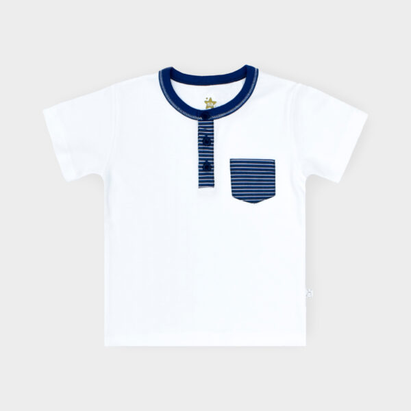 Pijama Algodón Niño Short + Polo MC Azul Dyland - Image 3