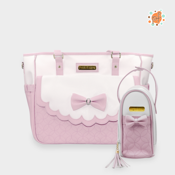 Bolso Pañalera c/ Portabiberón Lacito Rosado