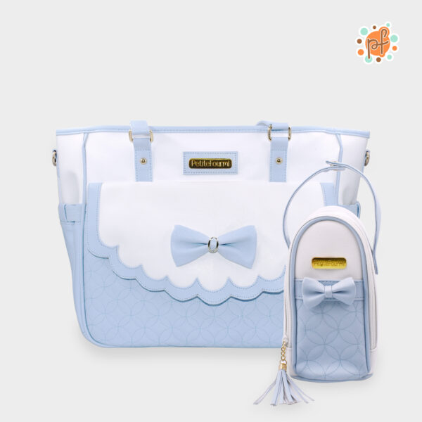 Bolso Pañalera c/ Portabiberón Lacito Celeste