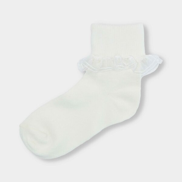 Media Doble Blonda Crema/Blanco