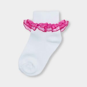 Media Doble Blonda Blanco/Fucsia