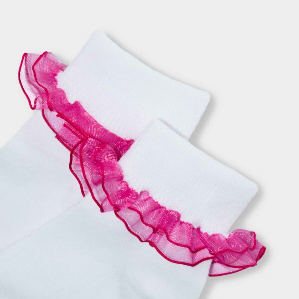 Media Doble Blonda Blanco/Fucsia - Image 2