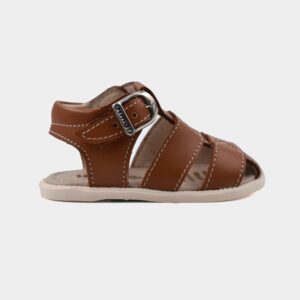 sandalia de cuero badana color caramelo para bebe