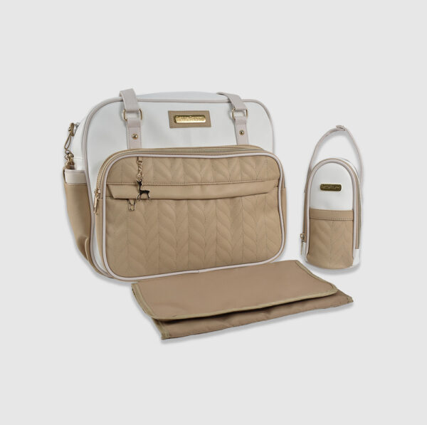BOLSO PAÑALERA ESPIGA BEIGE