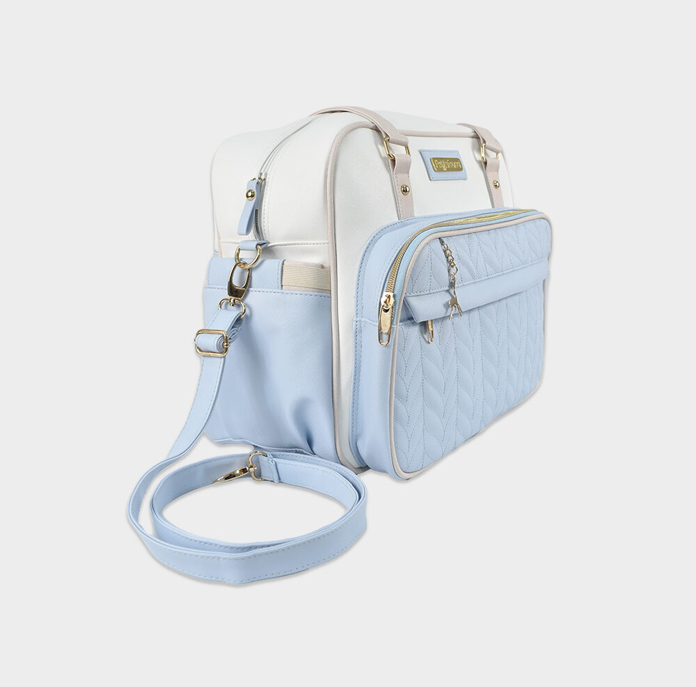 BOLSO PAÑALERA CELESTE ESPIGA