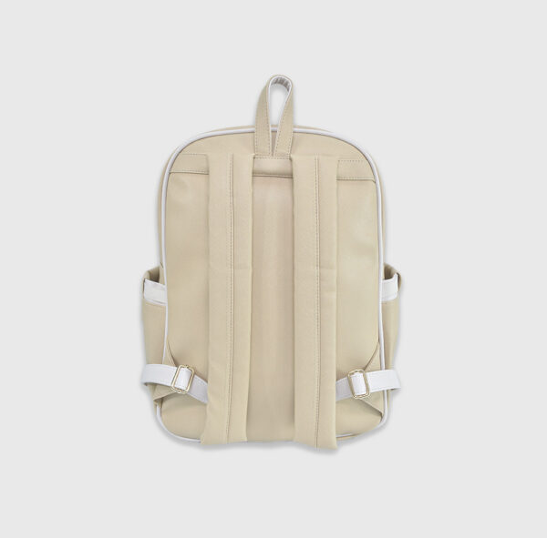 MOCHILA PAÑALERA BEIGE LAZITO CREMA