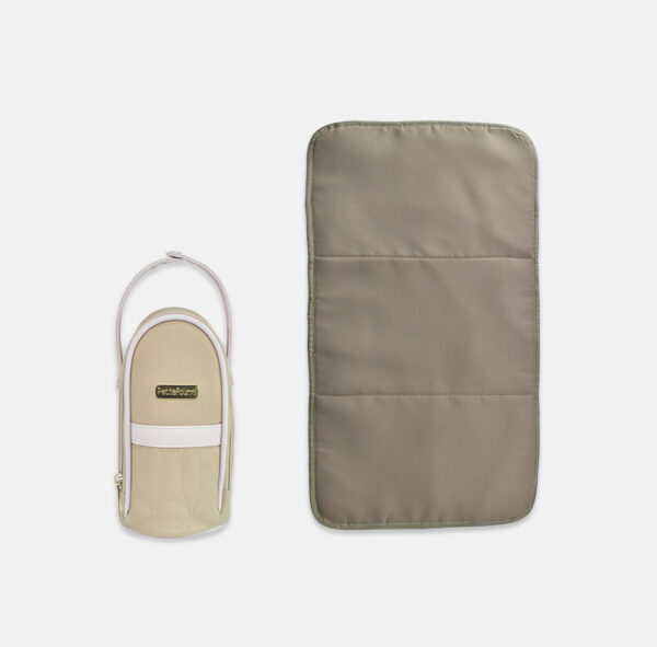 MOCHILA PAÑALERA BEIGE LAZITO CREMA
