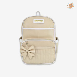 MOCHILA PAÑALERA BEIGE LAZITO CREMA
