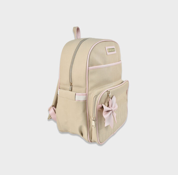 MOCHILA PAÑALERA LAZITO BEIGE ROSADO
