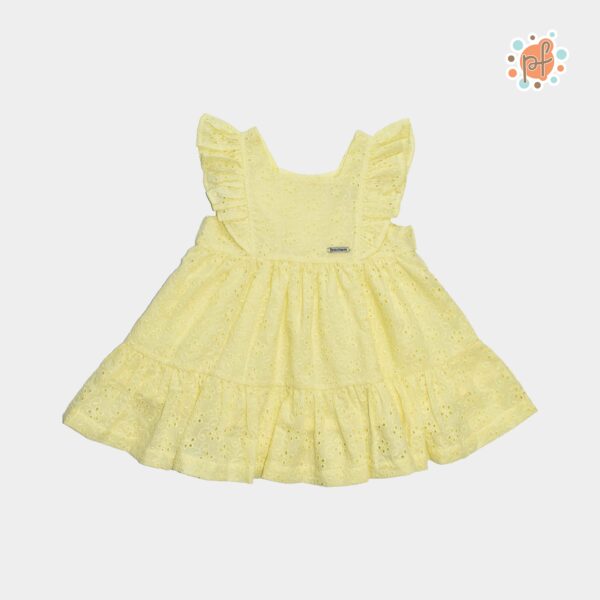 Vestido Manga Cero Amarillo Broderia Ailani