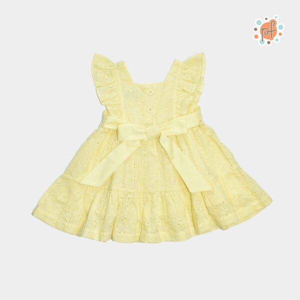 Vestido Manga Cero Amarillo Broderia Ailani