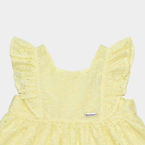 Vestido Manga Cero Amarillo Broderia Ailani