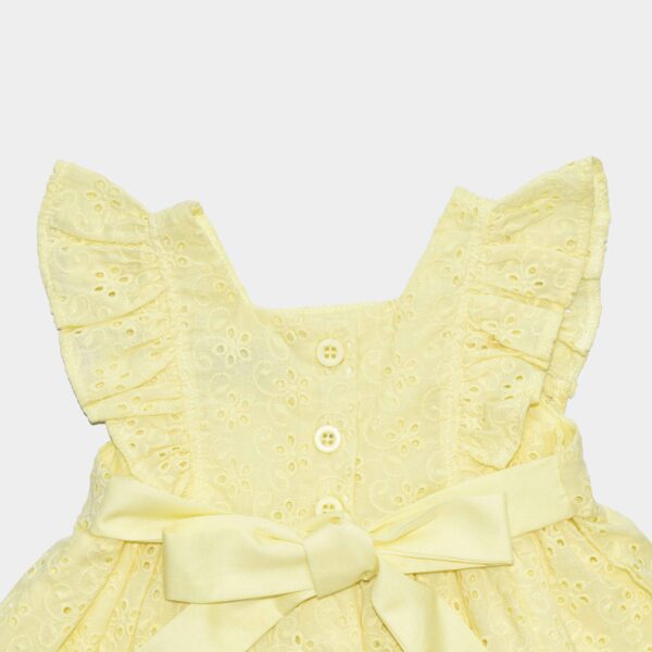 Vestido Manga Cero Amarillo Broderia Ailani