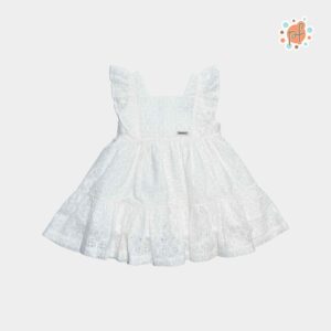 PF Vestido Manga Cero Blanco Broderia Ailani