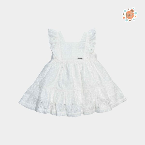 PF Vestido Manga Cero Blanco Broderia Ailani