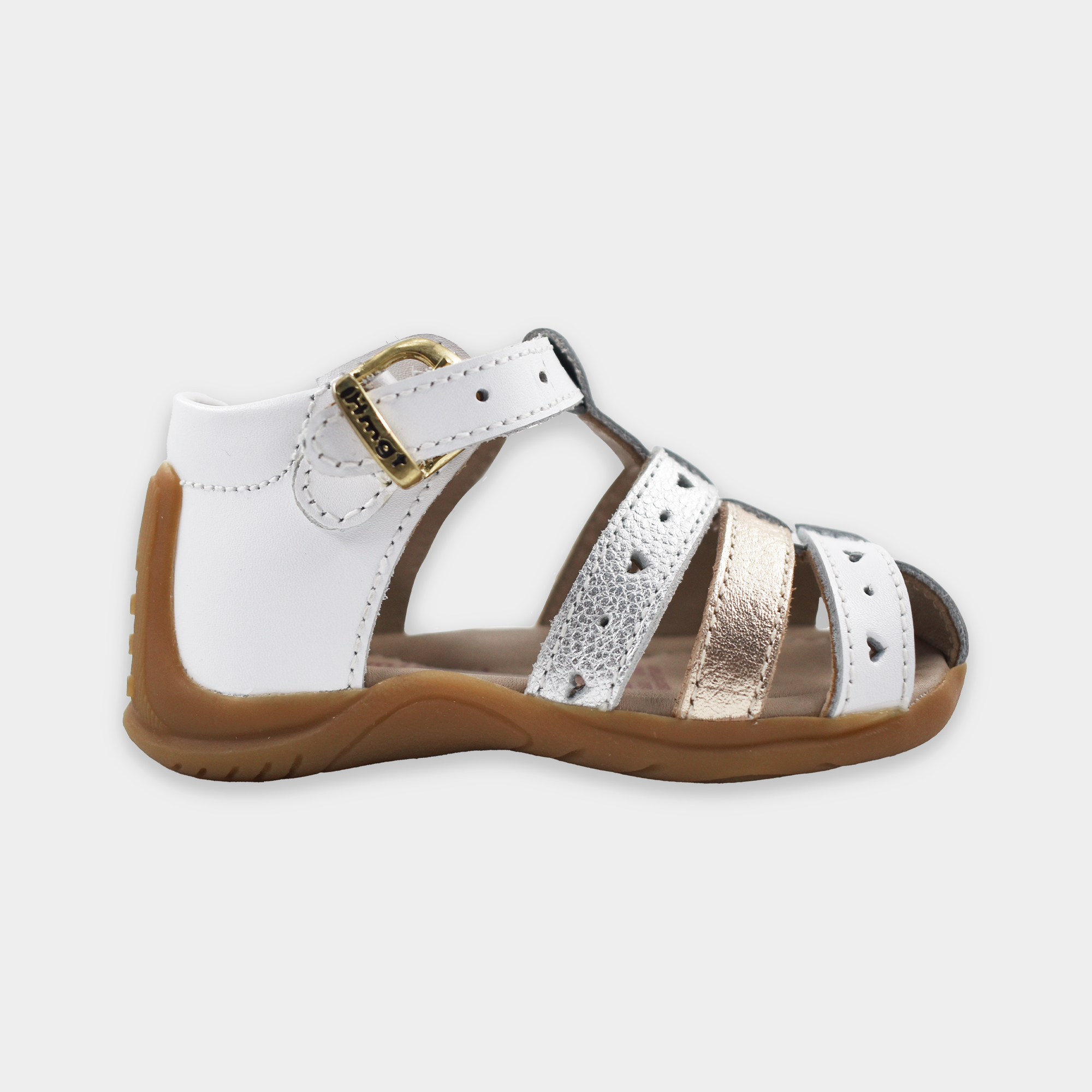 1944 Sandalia Pibe Blanco Tricolor