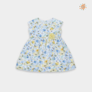 VESTIDO CARMEN FLORES CELESTE