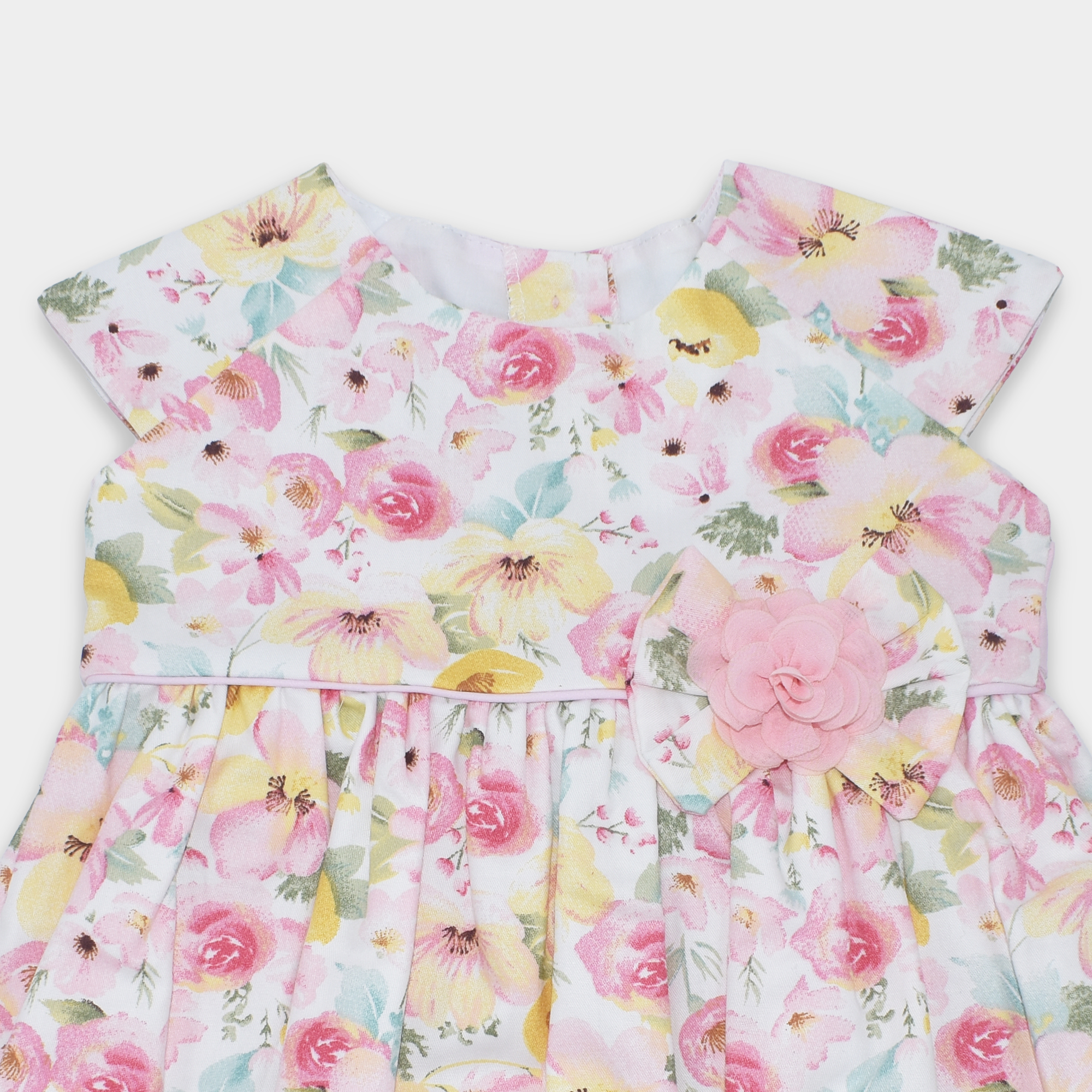 VESTIDO MANGA CORTA ROSADO CARMEN FLORES - Image 3