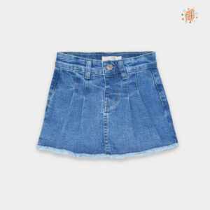 PF Falda Short Celeste Denim Flor