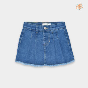 PF Falda Short Azul Denim Flor