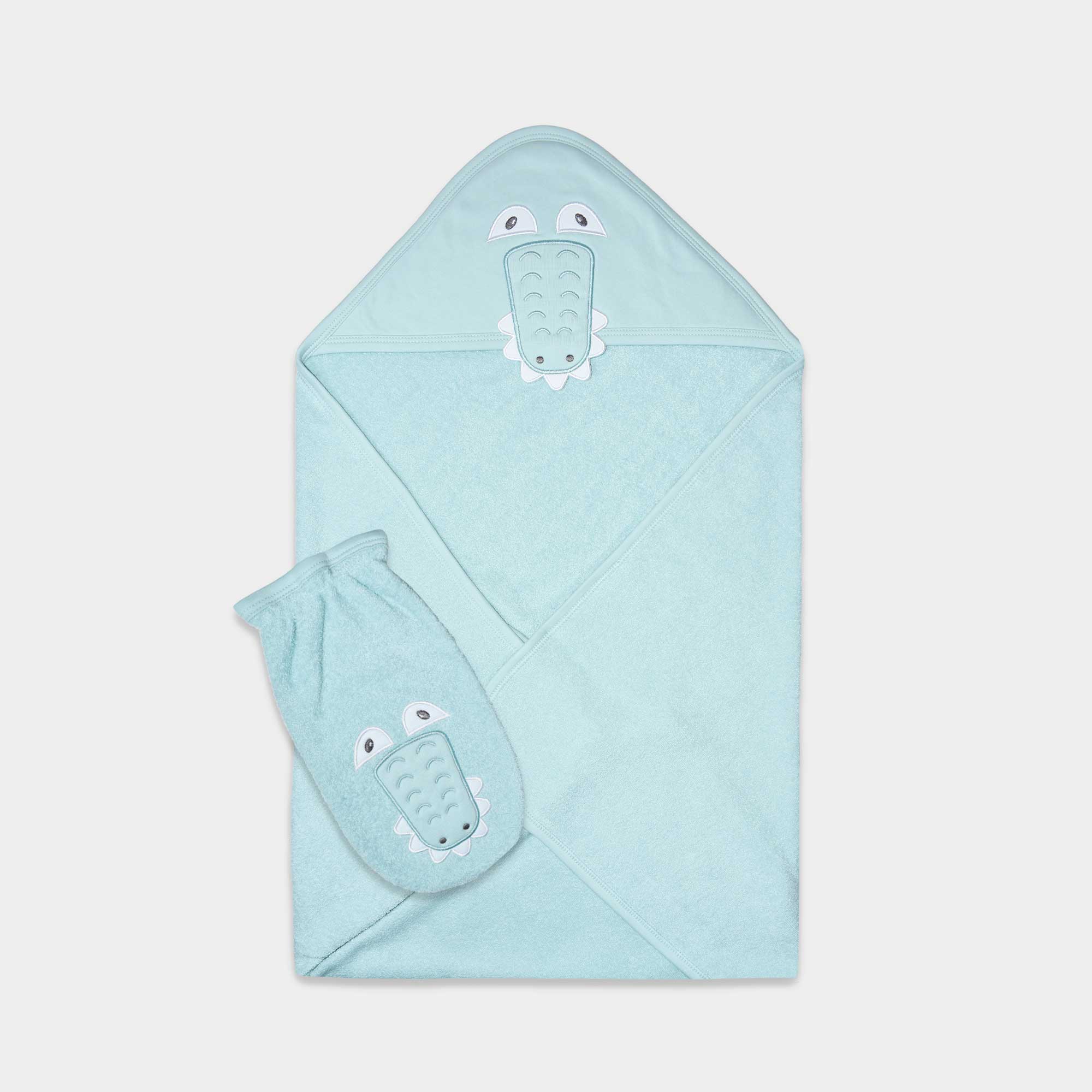 Toalla verde cemento cocodrilo