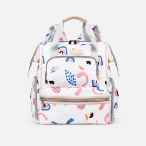 Mochila Pañalera Blanco/Azul