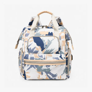 Mochila Pañalera Blanco/Dorado