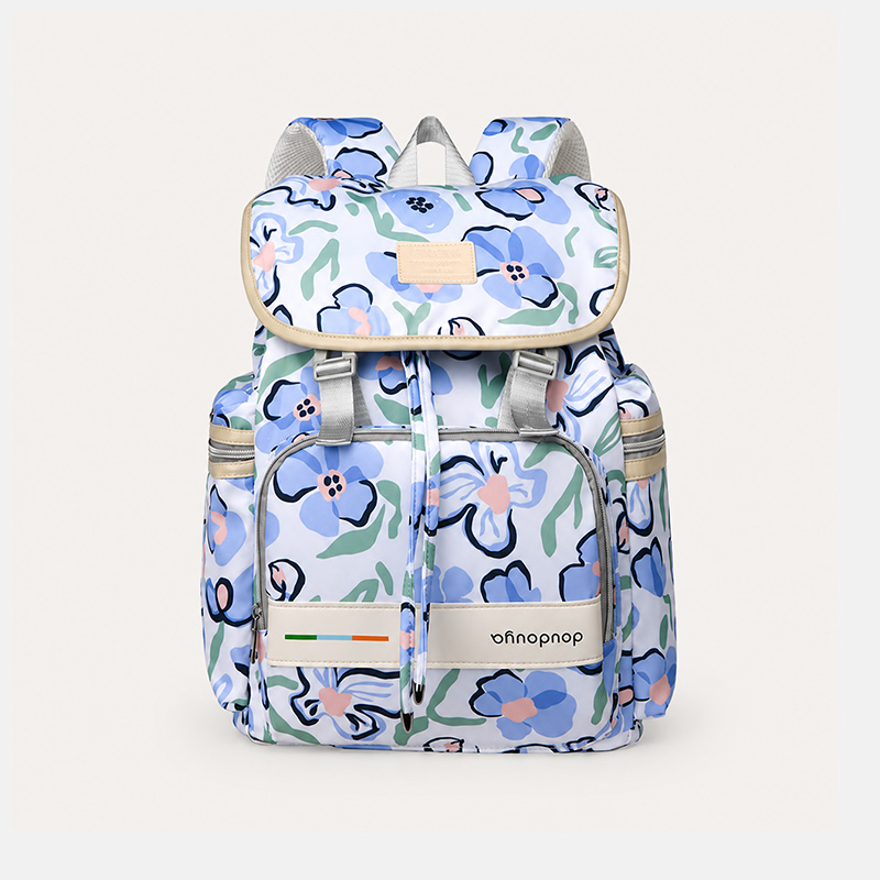 Mochila Pañalera blanco/celeste