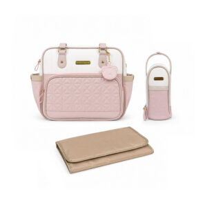 Bolso Pañalero Blanco / Rosado